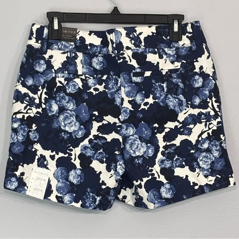 The Limited | Women’s Indigo Navy Floral Tailored Fit Casual Shorts Size 4